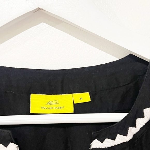 Roller Rabbit Shopbop Pamela Black & White Embroidered Cotton Lightweight Dress - Picture 9 of 14